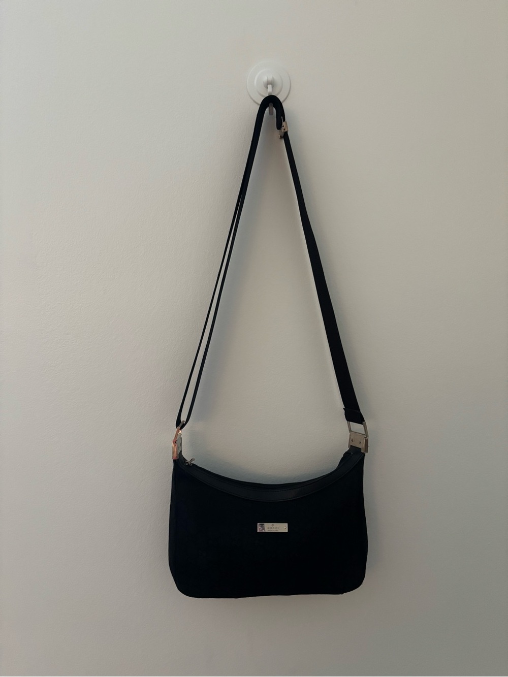 Black Suede Crossbody Bag by Unknown Brand